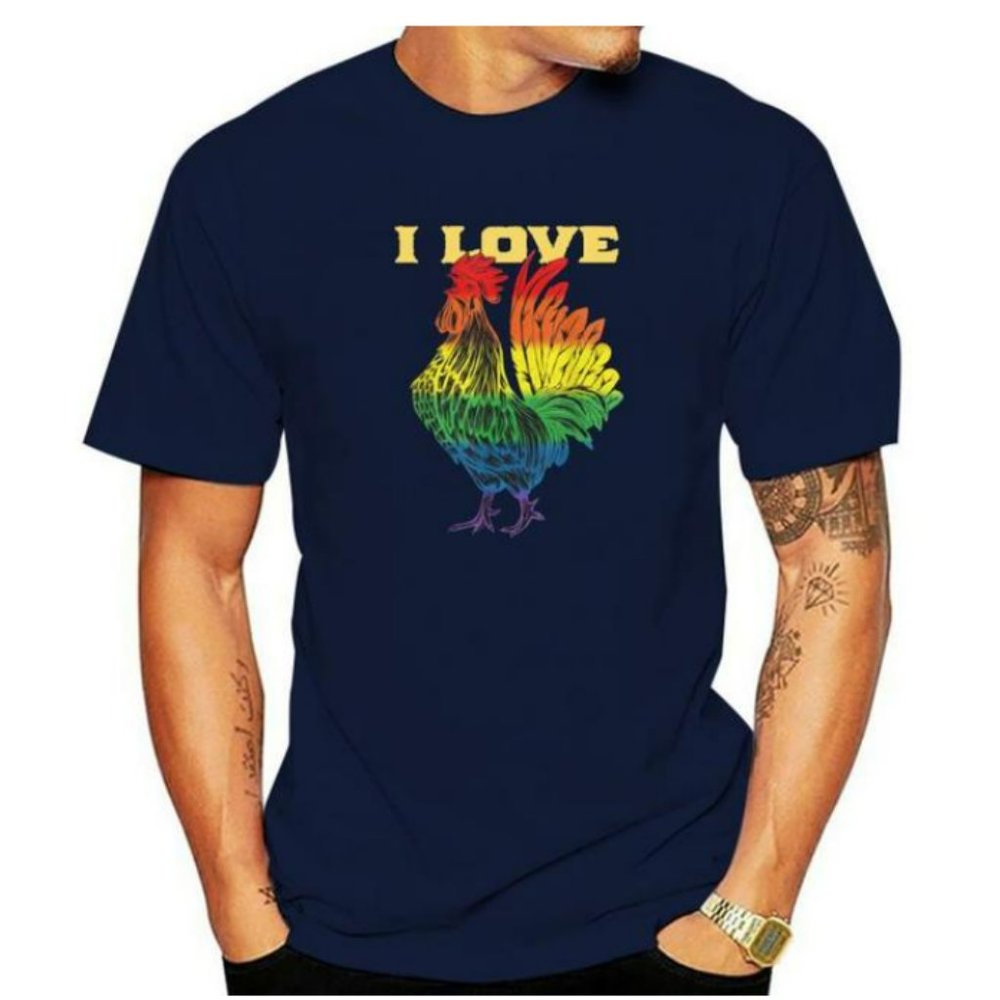 I <3 "rooster" - Blue T shirt - XL - NWOT